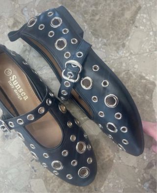 Bailarinas Sunsea negras con ojales T.36-37-38-39