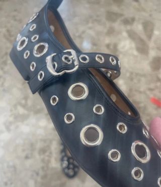 Bailarinas Sunsea negras con ojales T.36-37-38-39