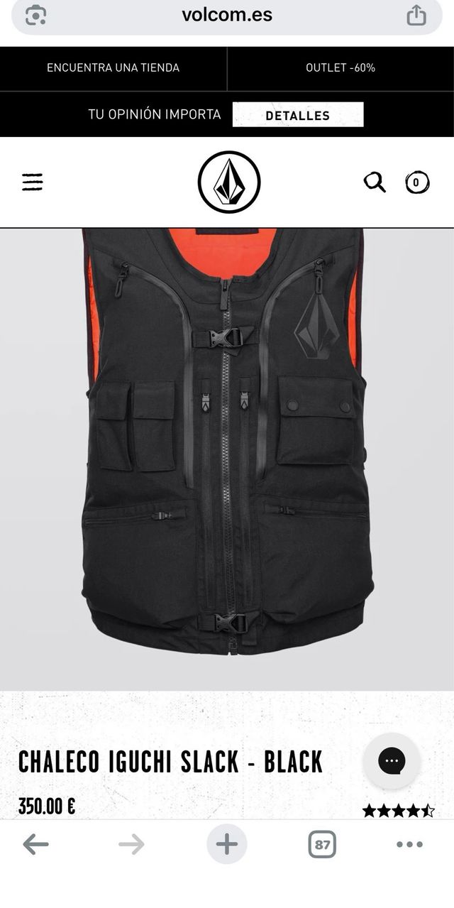 Chaleco Volcom Iguchi Slack Talla M