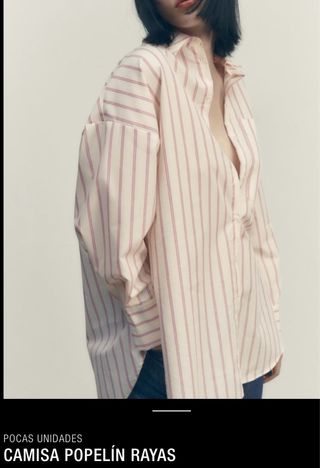 Camisa oversize rayas de Zara