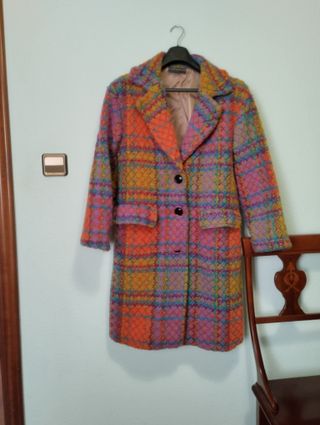 Abrigo Serrano cuadros forrado multicolor XL