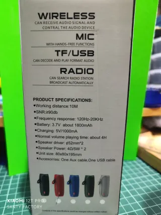 Altavoz Portátil T&G Bluetooth