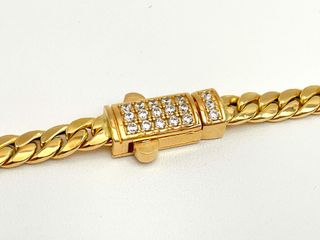 cadena oro 18k con circonita 22cm