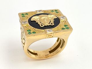 sello oro 18k con circonita