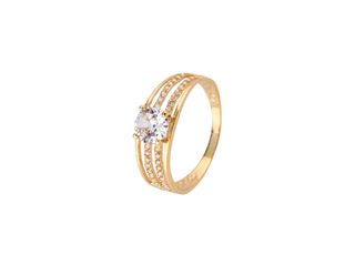 anillo oro 18k con piedra con circonita