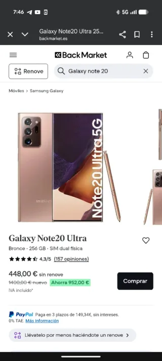 Samsung Galaxy Note 20 Ultra Dorato