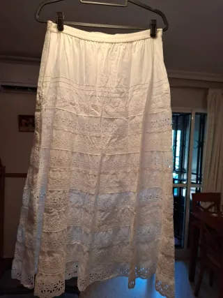 Falda Ibicenca Blanca Talla XL