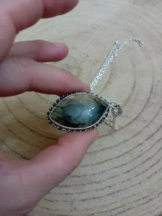 Collana argento 922 con labradorite rosa