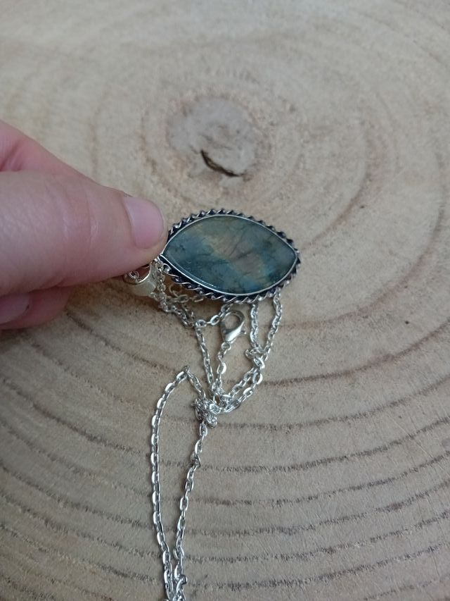 Collana argento 922 con labradorite rosa