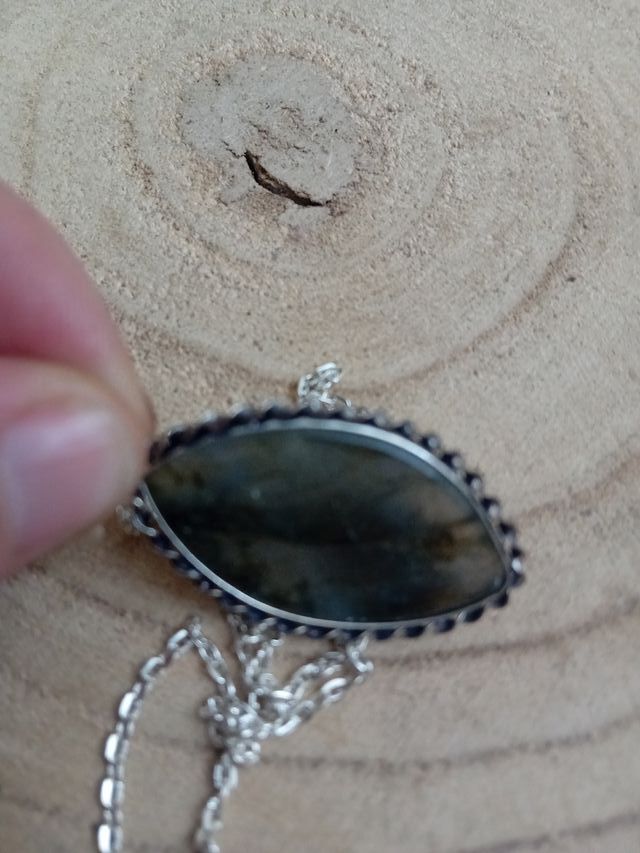 Collana argento 922 con labradorite rosa