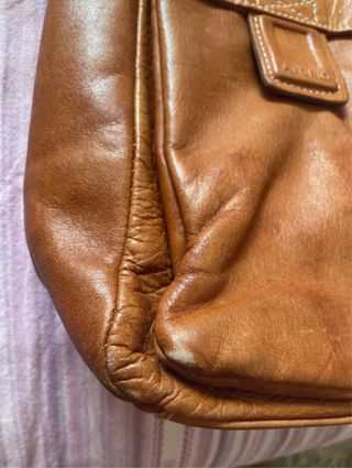 Borsa tracolla vera pelle vintage marrone