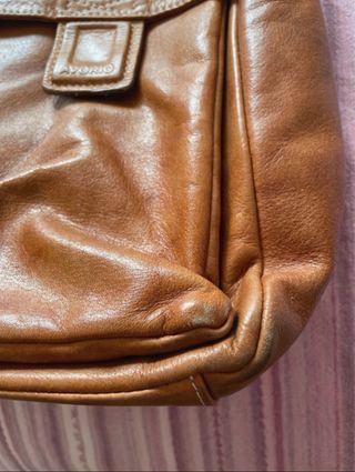 Borsa tracolla vera pelle vintage marrone