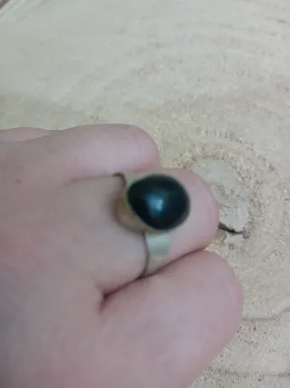 Anello Argento con Ossidiana Nera