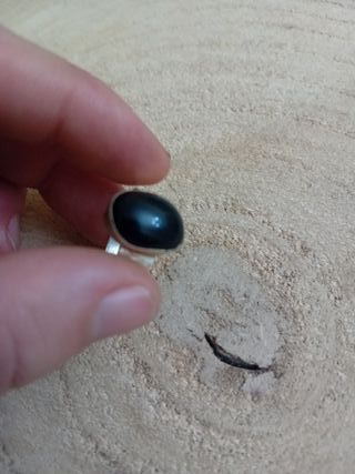 Anello Argento con Ossidiana Nera