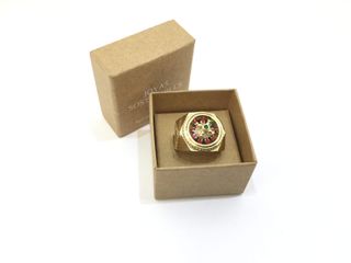 sello oro 18k con piedra con circonita