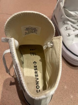 Converse All Star Plataforma Blancas piel