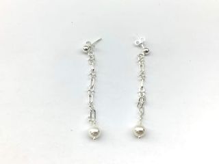 pendientes plata 925mm con piedra con perla