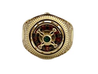 sello oro 18k con circonita