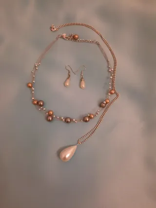Conjunto de perlas bisutería