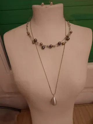 Conjunto de perlas bisutería