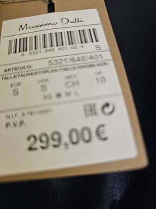 Vestido Piel Massimo Dutti Talla S