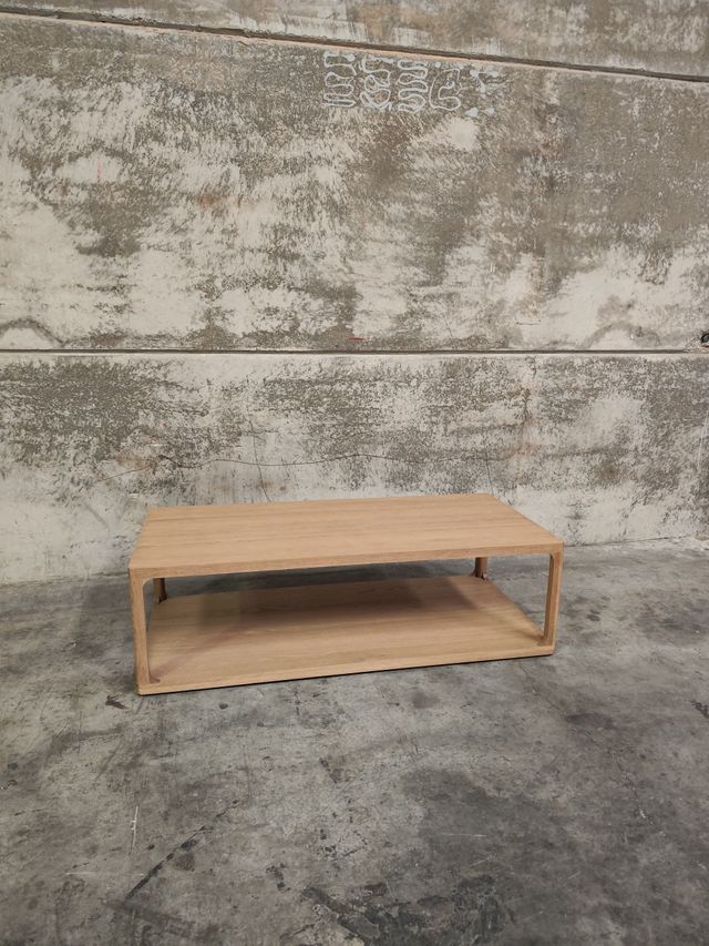 Mesa de centro Maymai de madera de roble 140 x 65 