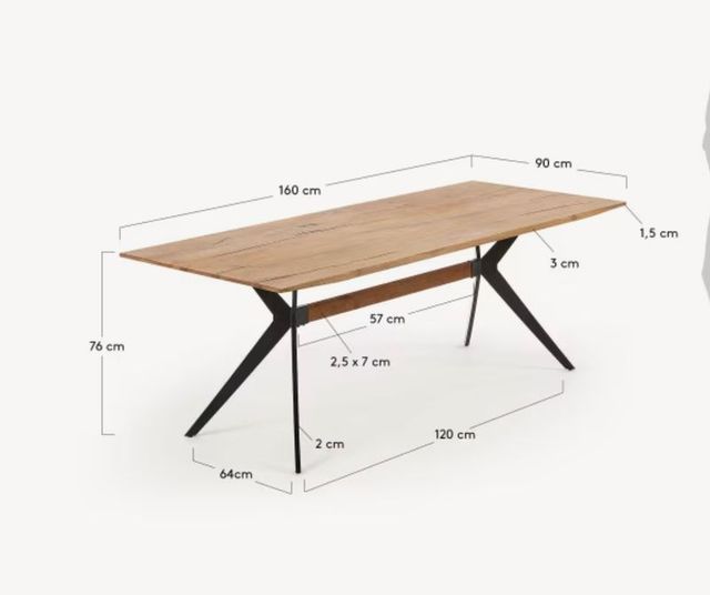 Mesa Amethyst de chapa de roble envejecido