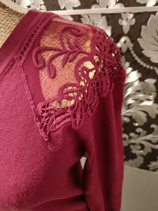 Jersey de algodón con encaje