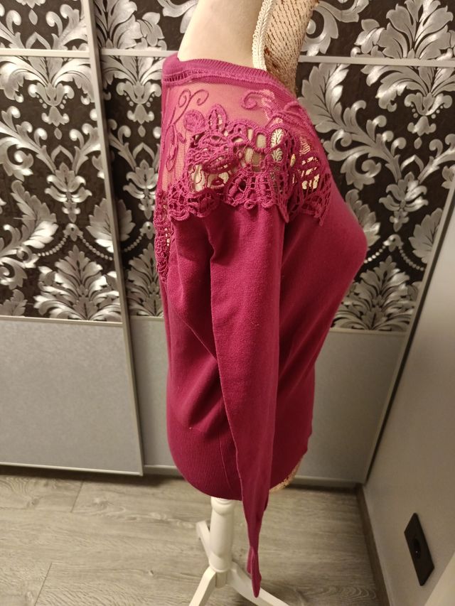 Jersey de algodón con encaje