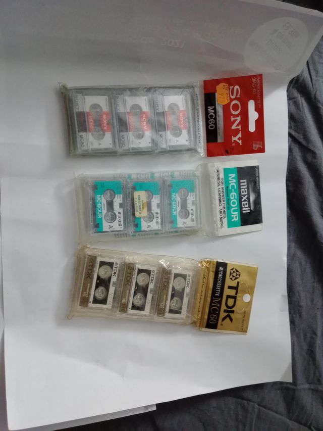 Pack 9 Microcasetes MC-60UR Maxell, Sony y TDK