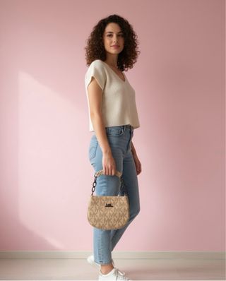 Borsa Michael Kors Beige/Marrone