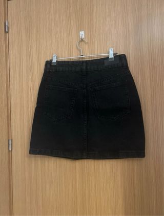Falda denim negra mini