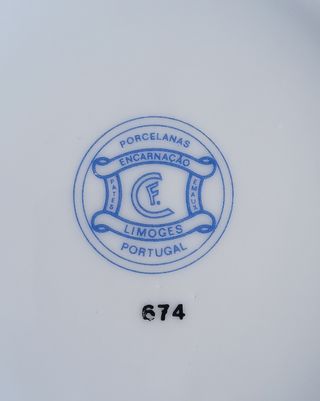 Jarra Limoges Portugal Flores Azuis 20cm