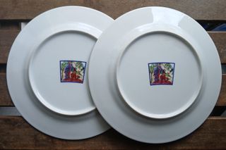 2 Pratos Porcelana Chinesa Arte Oriental 19,5cm