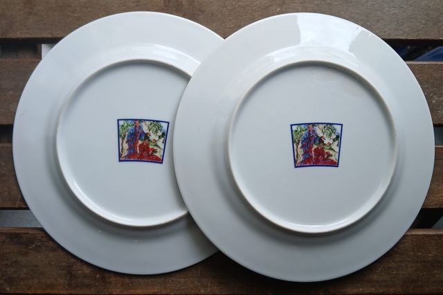 2 Pratos Porcelana Chinesa Arte Oriental 19,5cm
