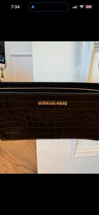 Portafoglio Michael Kors in coccodrillo nero