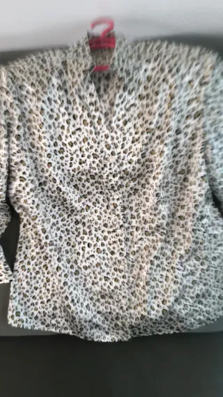 Camisa elegante estampado leopardo talla XL