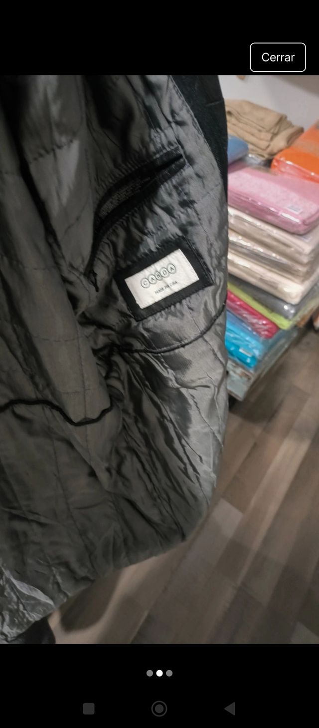 Abrigo de cuero vintage negro