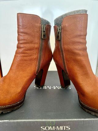 Botines de Piel Marrones Sommits Talla 39
