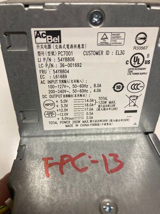 FPC13 Fuente de Alimentación AcBel PC7001 280W
