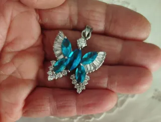 Ciondolo Farfalla Vintage Blu Argento