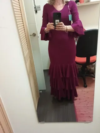 Vestido Flamenco Morado Talla S/M Nuevo