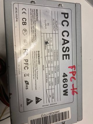 FPC16 Fuente Alimentación PC CASE 460W ATX2.03(P4)