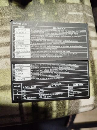 Pedal Valeton Coral Mod II Modulación