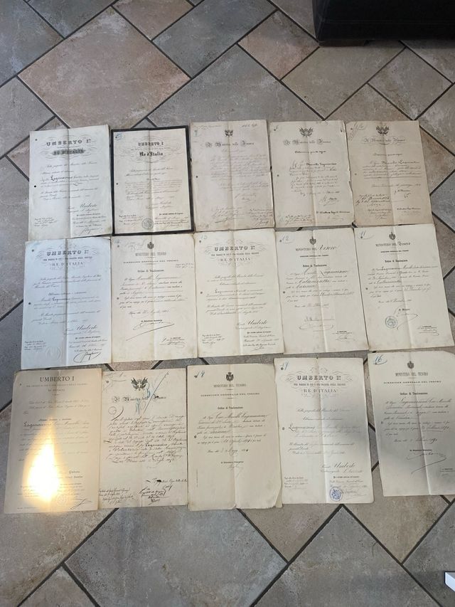 lotto documenti storici secolo XIX