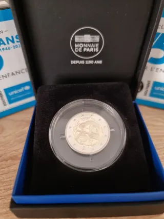 2 Euro Proof Francia UNICEF 75 Anni