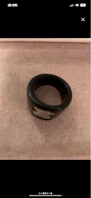 Anillo del oso Negro y Plateado