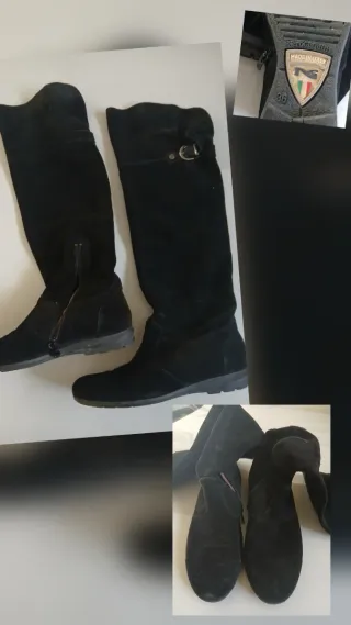 Stivali Nero Giardini n.36 neri in camoscio