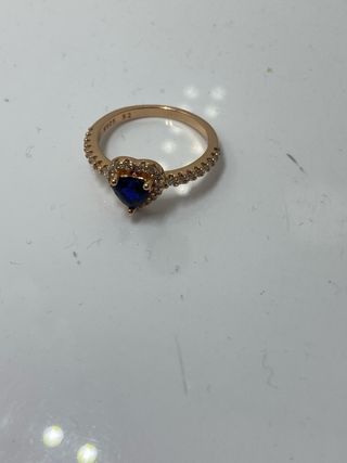 Anillo Corazón Zafiro Azul Talla 52