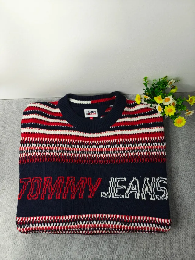 Jersey Tommy Jeans Rayas Azul Rojo Talla XXL
